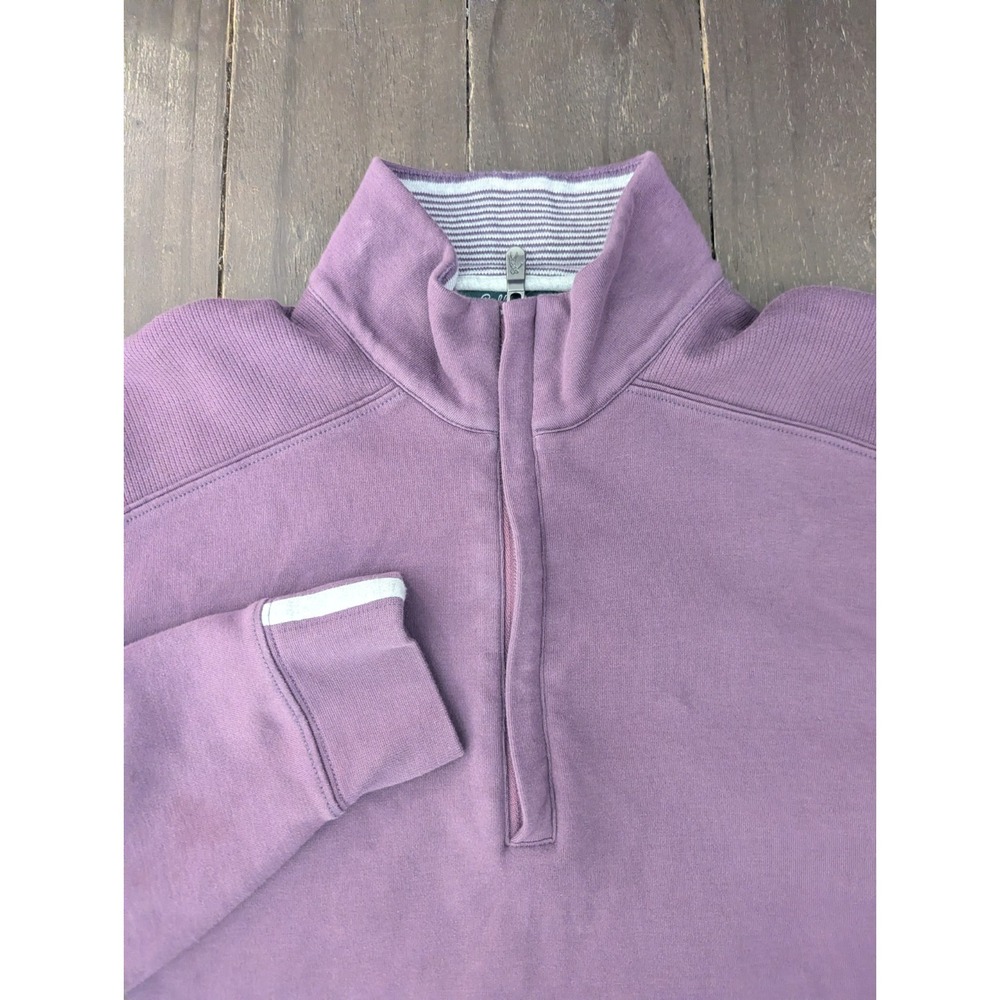 Bobby Jones Sweater Mens M Purple Pima Cotton 1/4 Zip Mock Neck Pullover Golf